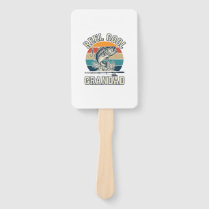 Reel Cool Grandad Fishing Vintage Sunset Shirt_1 Hand Fan