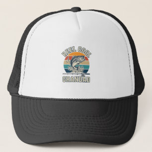 Reel Cool Grandad Fishing Vintage Sunset Shirt_1 Trucker Hat