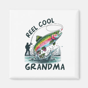 Reel Cool Grandma Birthday Party Fishing Matching Magnet