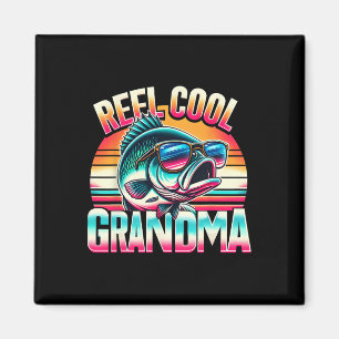 Reel Cool Grandma Funny Fishing Grandma Mother’s D Magnet