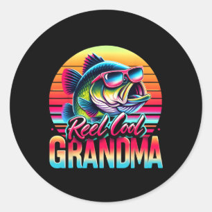 Reel Cool Grandma Mother’s Day Gifts Funny Fishing Classic Round Sticker