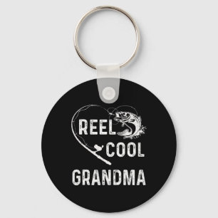Reel Cool Grandma Retro Fishing Lover For Mothers Keychain