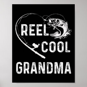 Reel Cool Grandma Retro Fishing Lover For Mothers  Poster