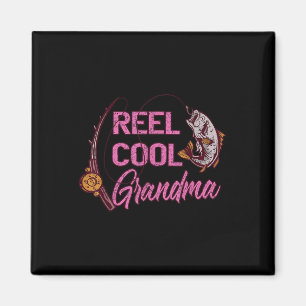 Reel Cool Grandma Woman Anglers Fishing Magnet