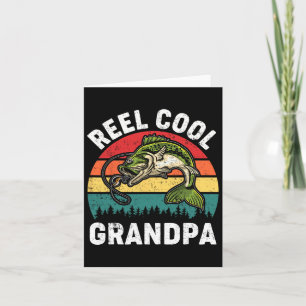 Reel Cool Grandpa Fathers Day Fishing Shirt Funny  Card