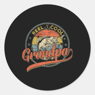 Reel Cool Grandpa Fishing Fathers Day  Classic Round Sticker