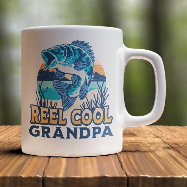 Reel Cool Grandpa Funny Fisherman granpa Coffee Mug (Creator Uploaded)