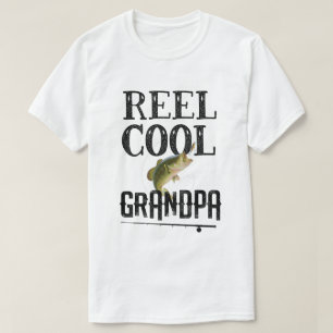 Reel Cool Grandpa Funny Fishing Pun Grandpa Mens T-Shirt
