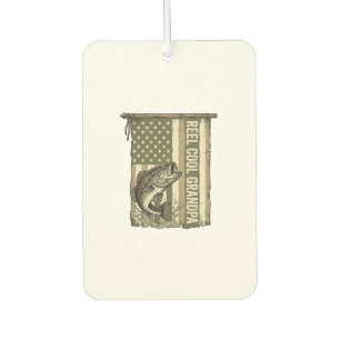 Reel Cool Grandpa Vintage Bass Fishing Shirt Desig Air Freshener