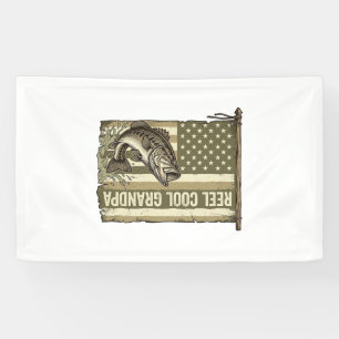 Reel Cool Grandpa Vintage Bass Fishing Shirt Desig Banner