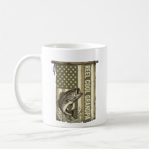 Reel Cool Grandpa Vintage Bass Fishing Shirt Desig Coffee Mug