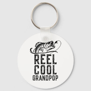 Reel Cool Grandpop Fishing Fisherman Funny Retro Keychain