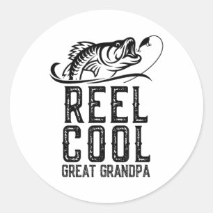 Reel Cool Great Grandpa Fishing Fisherman Funny Re Classic Round Sticker