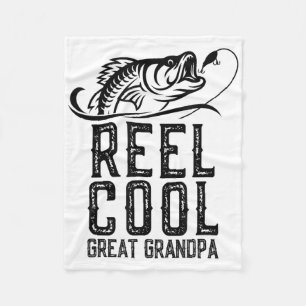 Reel Cool Great Grandpa Fishing Fisherman Funny Re Fleece Blanket