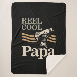 Reel Cool Papa - Father and Grandpa Gifts Sherpa Blanket