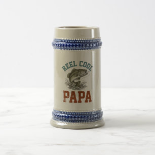 Reel Cool Papa Fishing Father's Day Beer Stein