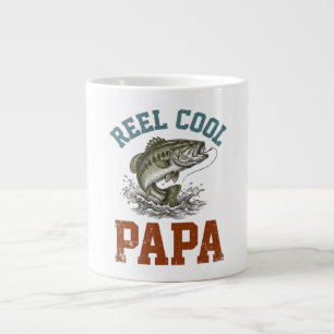 Reel Cool Papa Fishing Father's Day Large Coffee Mug