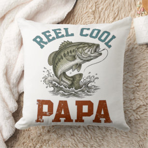 Reel Cool Papa Fishing Father's Day Throw Pillow