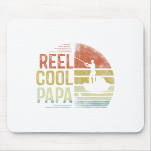 Reel Cool Papa Fishing Gifts Papa Birthday Vintage Mouse Pad