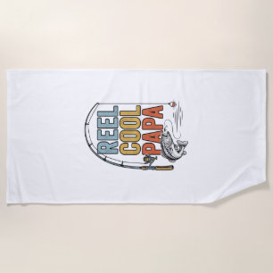 Reel Cool Papa Fishing Shirt Design_1 Beach Towel