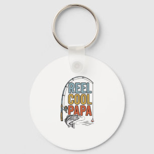Reel Cool Papa Fishing Shirt Design_1 Keychain