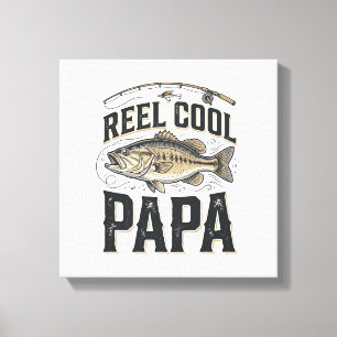 Reel Cool Papa Vintage Fishing Vector Design_1 Canvas Print