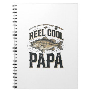 Reel Cool Papa Vintage Fishing Vector Design_1 Notebook