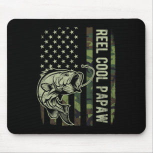 Reel Cool Papaw Camouflage American Flag Fathers D Mouse Pad