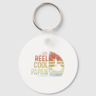 Reel Cool Papaw Fishing Gifts Papaw Birthday Vinta Keychain