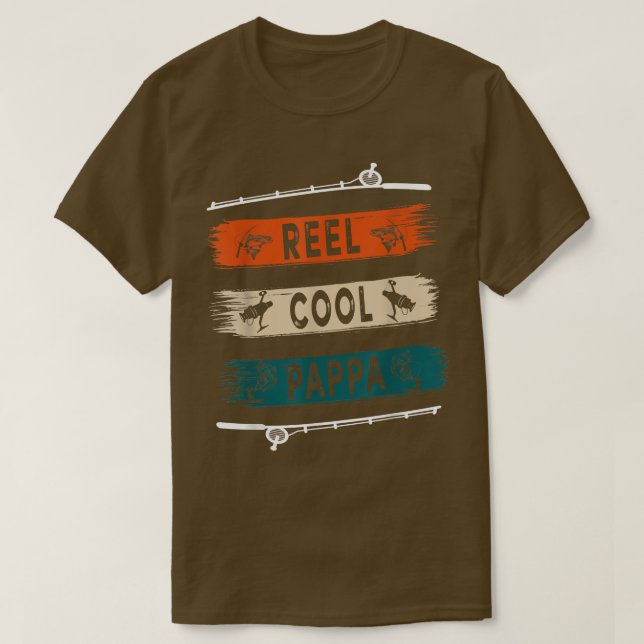 Reel Cool Pappa Fisherman Funny Fishing Tee  (Design Front)
