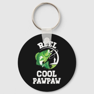 Reel Cool Paw-paw Fishing Fisherman Funny Retro Pa Keychain