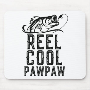 Reel Cool Pawpaw Fishing Fisherman Funny Retro Paw Mouse Pad