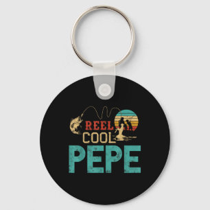 Reel Cool Pepe Vintage Funny Fishing Rod Gift For Keychain