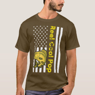 Reel Cool Pop American Flag Fathers Day Fishing  T-Shirt