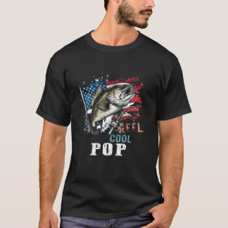 Reel Cool Pop Camouflage American Flag Father s Da T-Shirt
