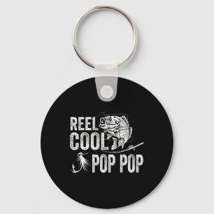 Reel Cool Pop Pop Fishing Fathers Day Gifts  Keychain