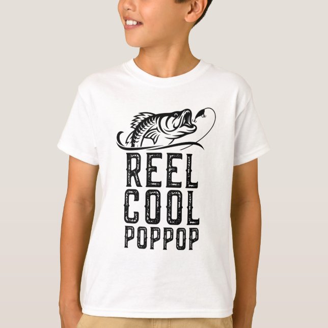 Reel Cool Pop-Pop Fishing Funny Grandpa PopPop Gif T-Shirt (Front)