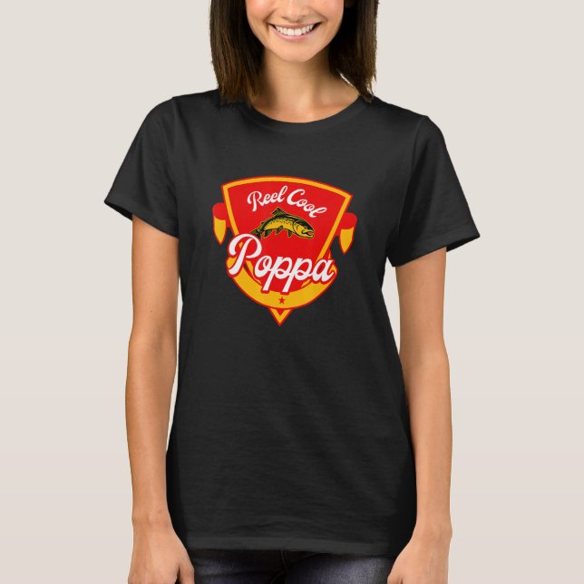 Reel Cool Poppa Fishing Sayings Fisherman Quotes   T-Shirt (Front)
