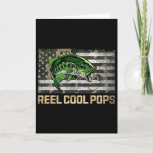 Reel Cool Pops Fishing Camo Flag Fathers Day Fishe Card