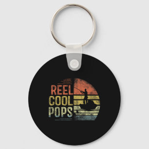Reel Cool Pops Fishing Gifts Pops Birthday Vintage Keychain