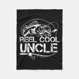 Reel Cool Uncle Fishing Daddy Fathers Day Dad For Fleece Blanket