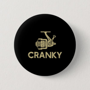 Reel Cranky Funny Fishing Girl Women Fishing 2 Inch Round Button