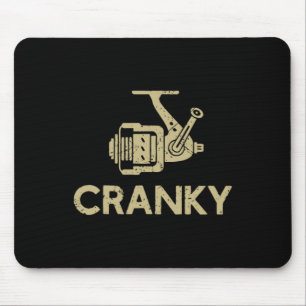 Reel Cranky Funny Fishing Girl Women Fishing  Mouse Pad