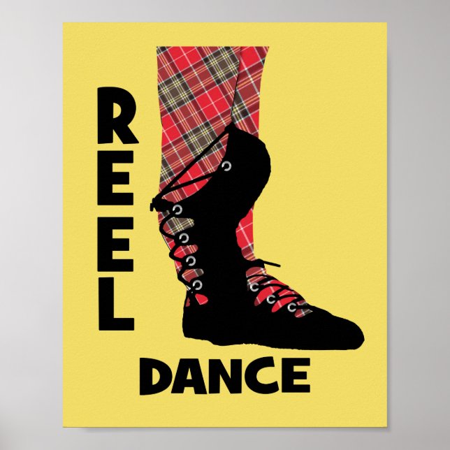 Reel Dance Scottish Country Dance Themed Poster (Front)