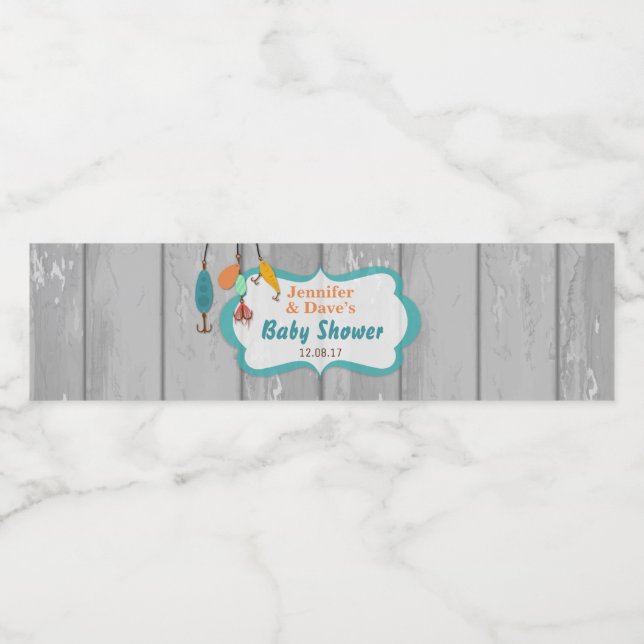 Reel Excité Baby shower de pêche Bottes Étiquettes (Étiquettes simples)