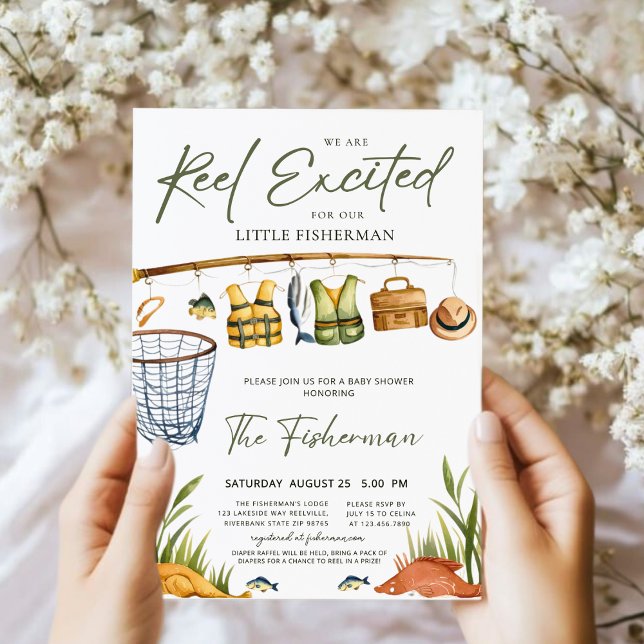 Reel Excited Baby Shower Invitation Fishing Theme (Creator Uploaded)