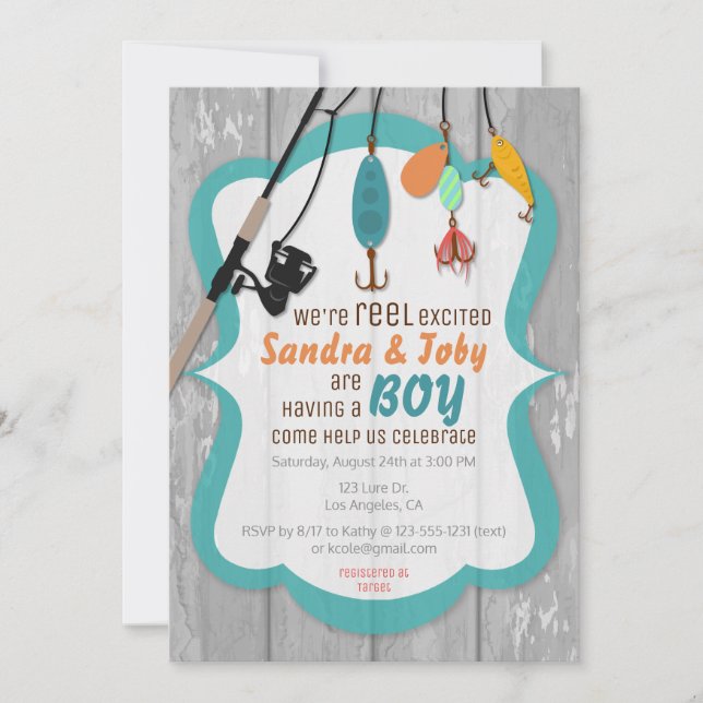 Reel Excited Fishing Baby Shower Invitation (Front)