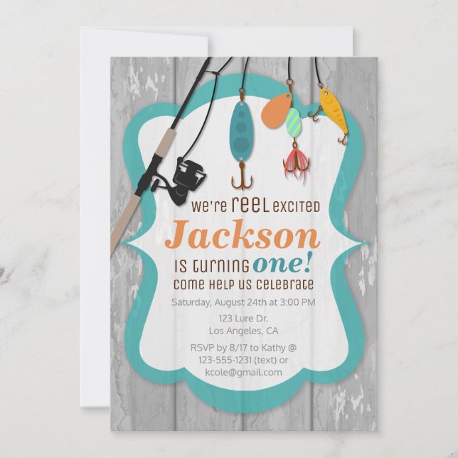 Reel Excited Fishing Birthday Invitation (Front)