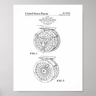 Reel For Fly Fishing Patent Poster
