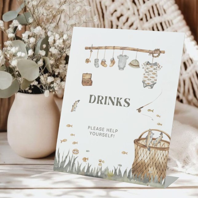 Reel Fun Fishing Baby Shower Drinks Sign (Creator Uploaded)